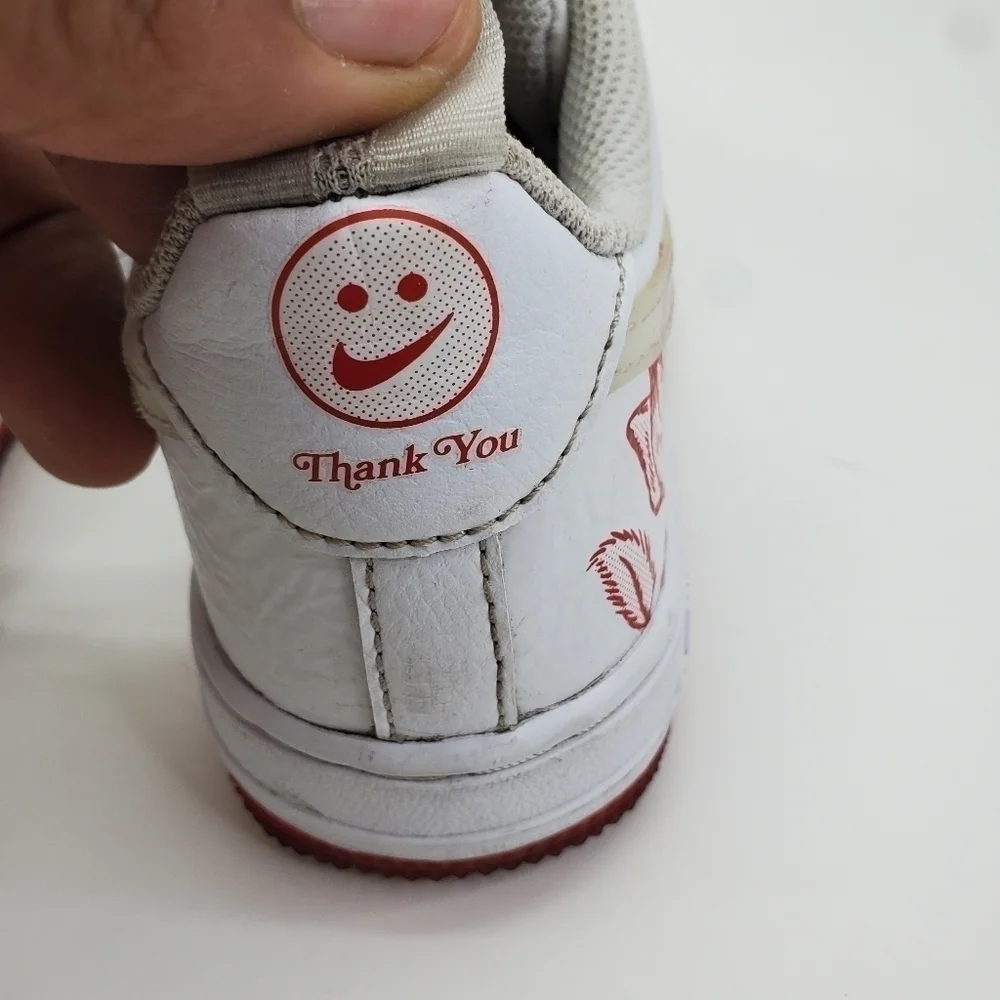Nike Air Force 1 Bodega Sneakers CN8540-100 Size 13.5C Shoes White Red